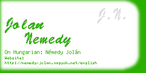 jolan nemedy business card